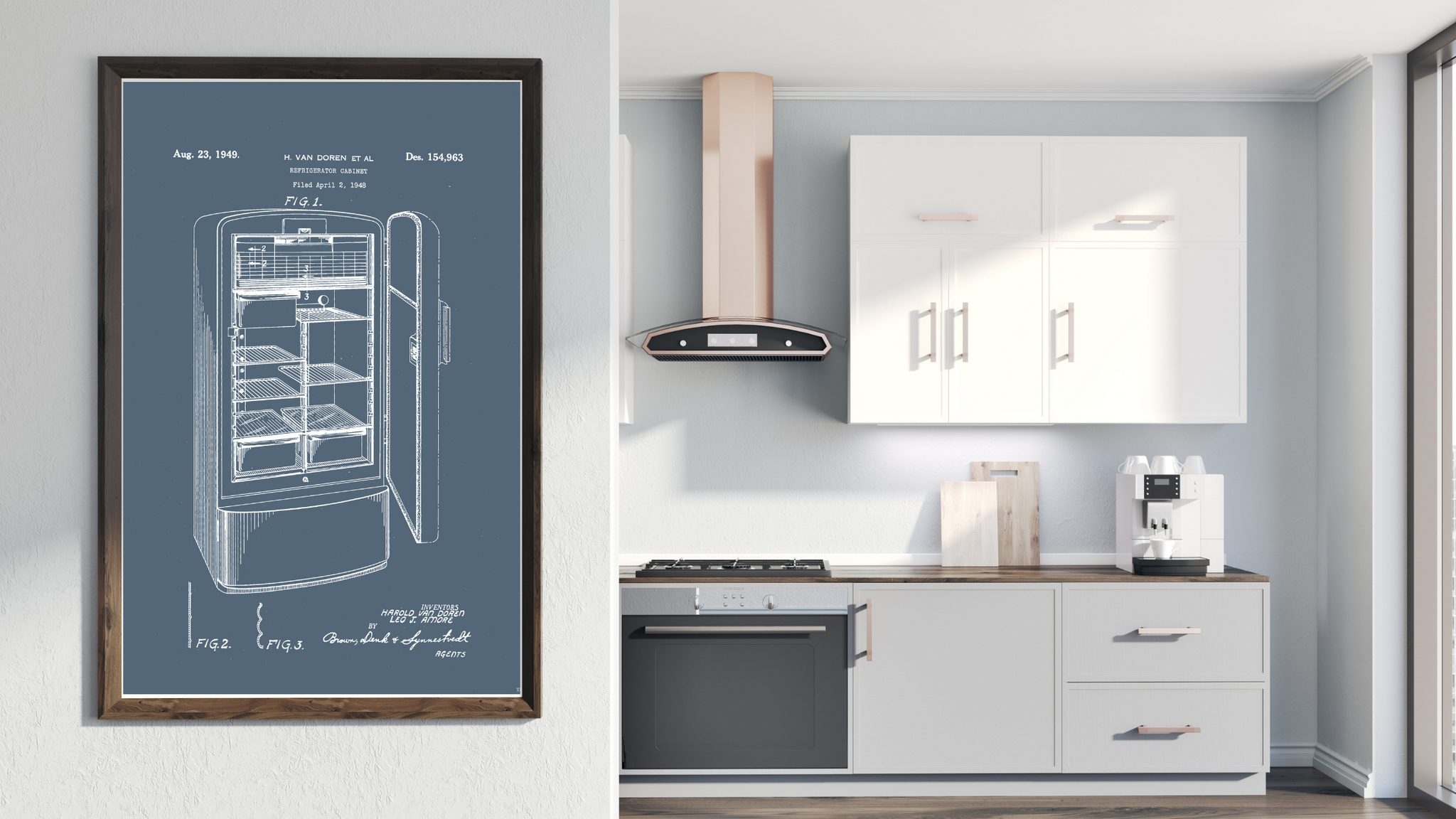 1949 Refrigerator Patent Drawing