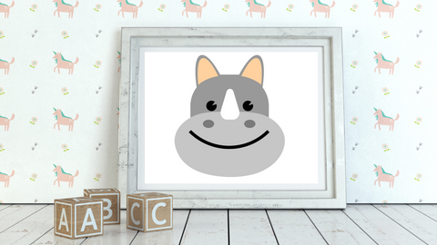 Baby Jungle Rhino Nursery Printable