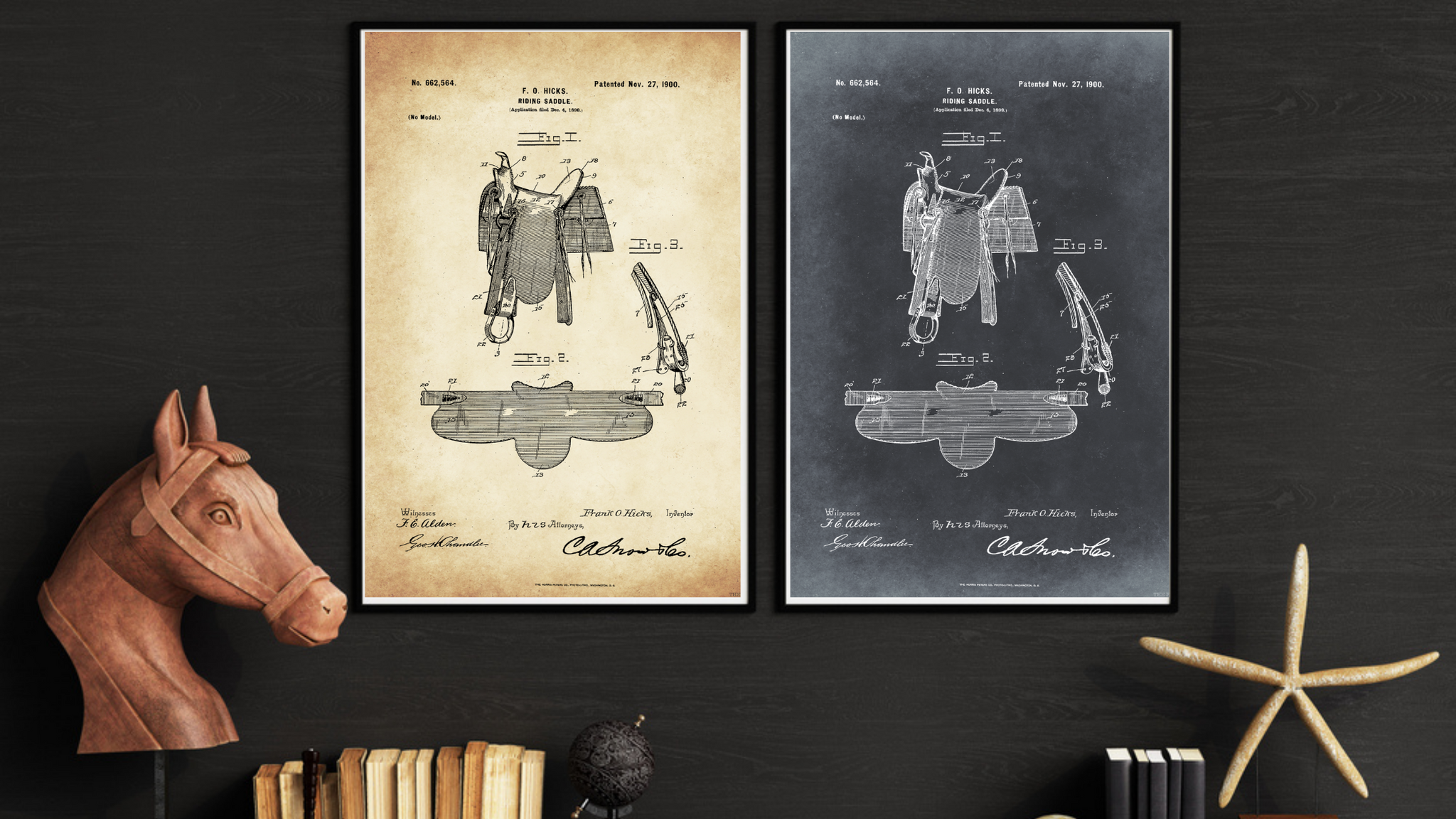 1900 Riding Saddle Patent Drawing