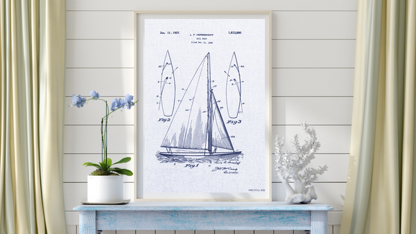 1927 Sailboat Patent Drawing