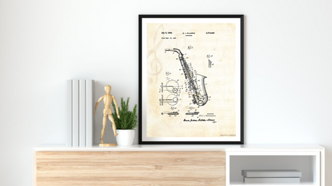 1949 Saxophone Patent Drawing