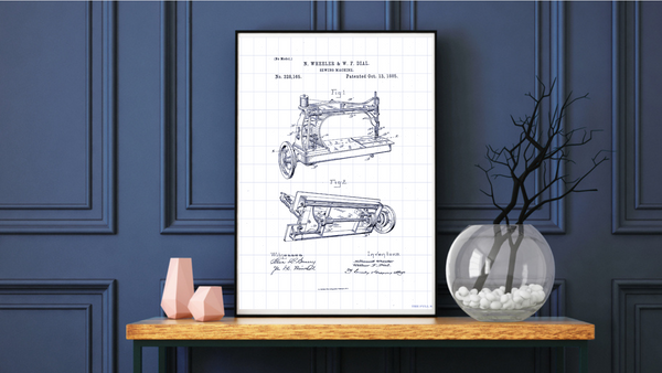1885 Sewing Machine Patent Drawing