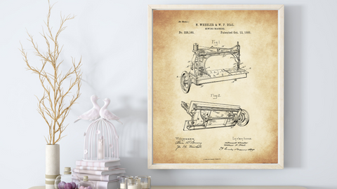 1885 Sewing Machine Patent Drawing