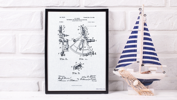 1902 Navigational Sextant Patent Drawing