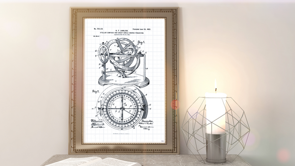 1902 Stellar Compass Patent Drawing
