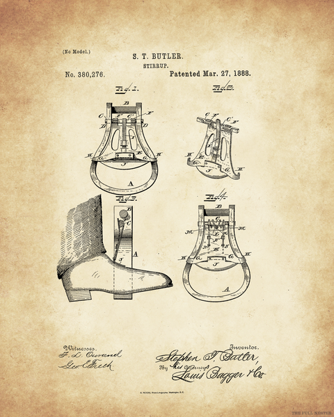 1888 Stirrup Patent Drawing