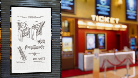 1965 Theatre Seat Patent Drawing