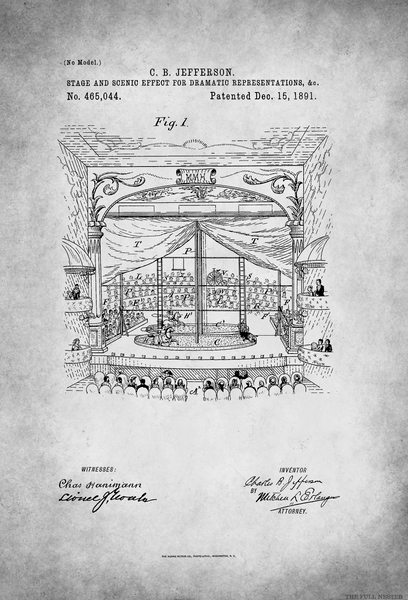 1891 Theatrical Stage Patent Drawing