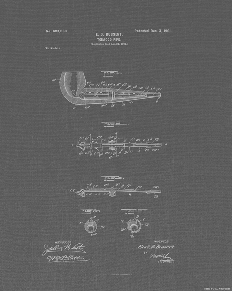 1901 Tobacco Pipe Patent Drawing