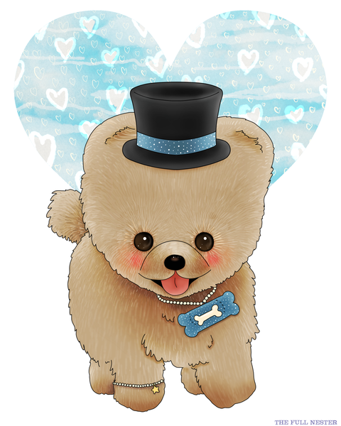 Top Hat Puppy Nursery Printable
