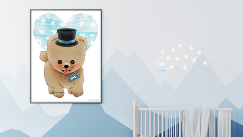 Top Hat Puppy Nursery Printable