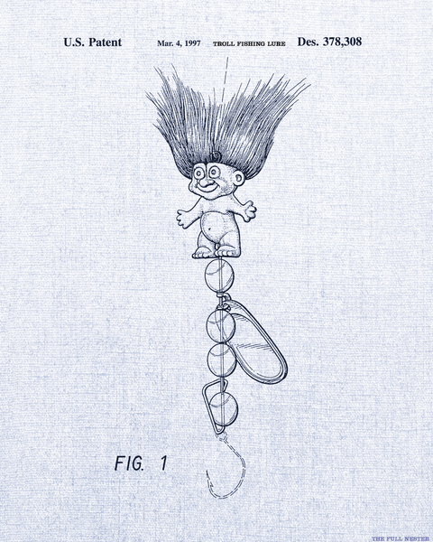 1997 Troll Fishing Lure Patent Drawing