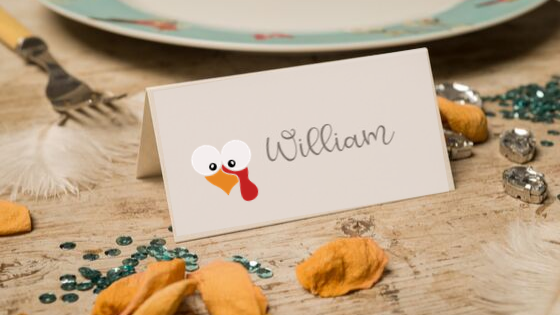 Turkey Face Placecards printable