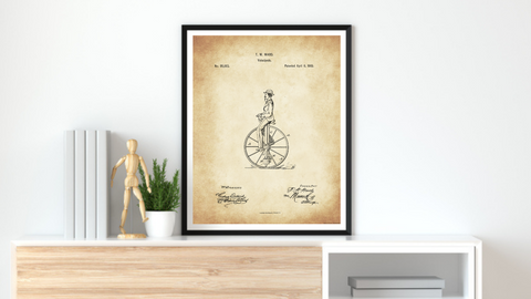 1869 Velocipede Patent Drawing