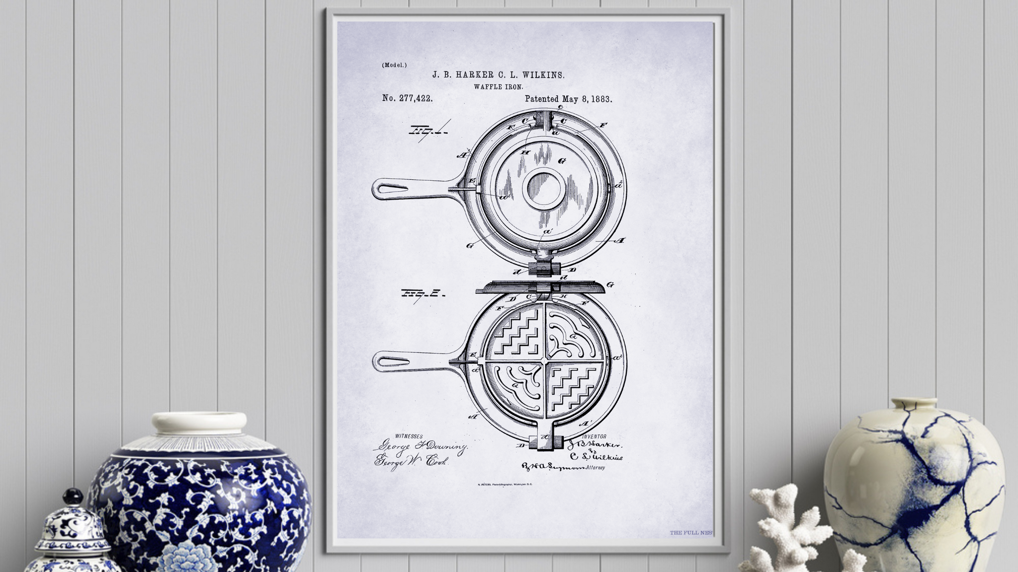 1883 Waffle Iron Patent Drawing