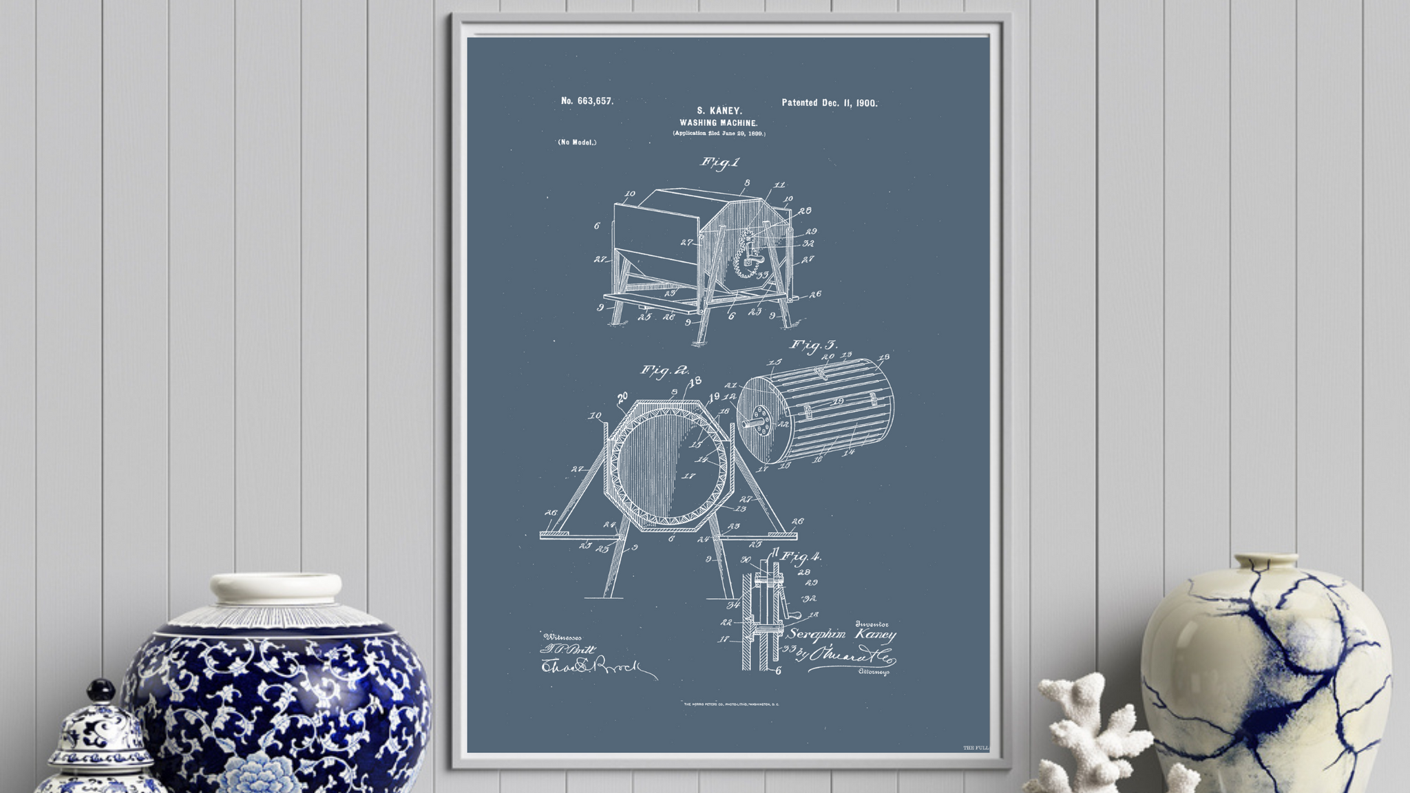 1900 Washing Machine Patent Drawing
