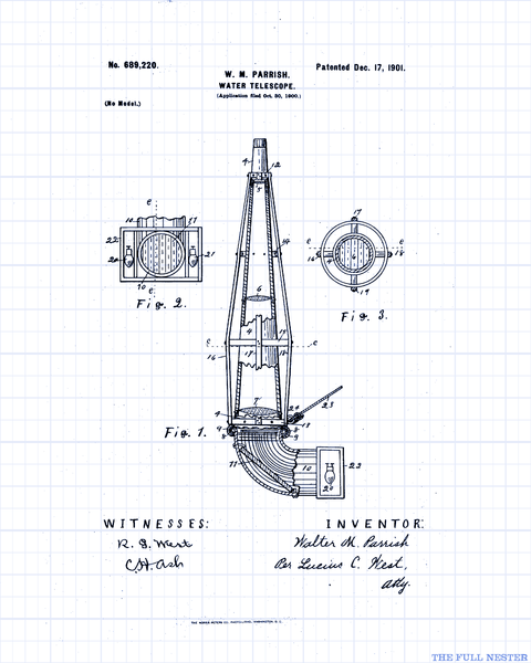1901 Water Telescope Patent Drawing