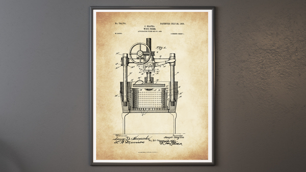Set of 1903 Wine Press Patent Drawings