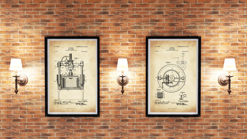 Set of 1903 Wine Press Patent Drawings