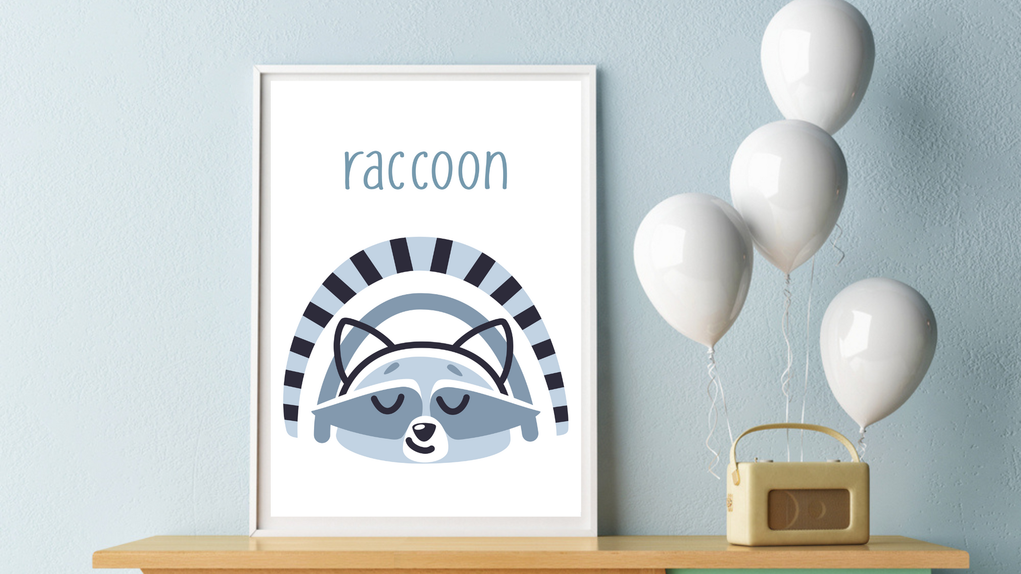Woodland Raccoon Nursery Printable